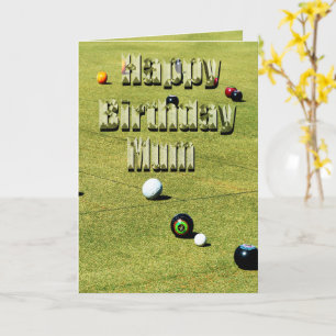 Lawn Bowls Mum Birthday Card, Card