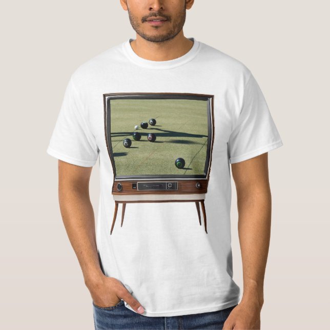 Lawn Bowls On Analog Television, T-Shirt (Front)