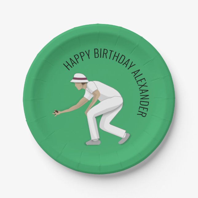 Lawn Bowls Paper Plate (Front)
