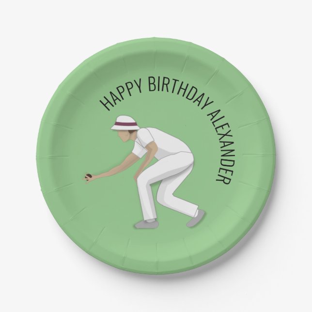 Lawn Bowls Paper Plate (Front)