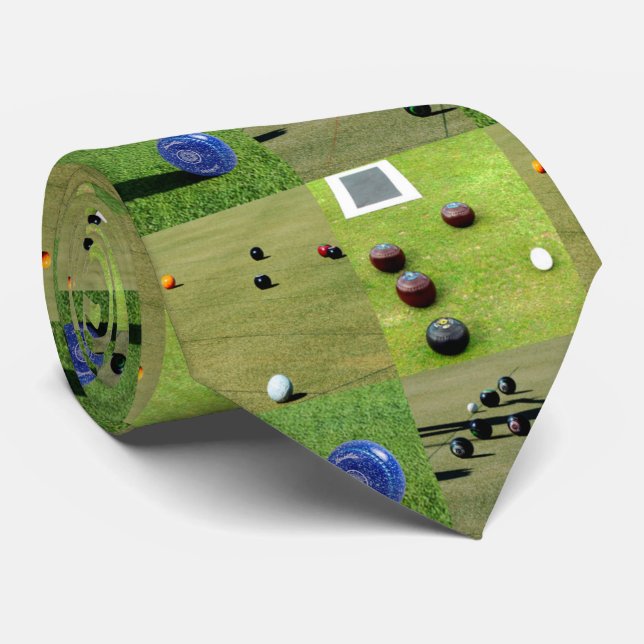 Lawn Bowls Photo Collage, Tie (Rolled)