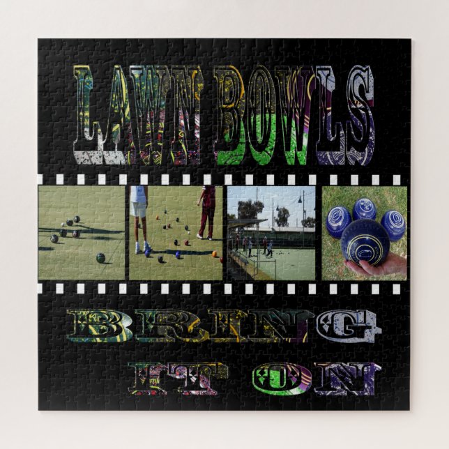 Lawn Bowls Photostrip With Bring It On Logo, Jigsaw Puzzle (Horizontal)