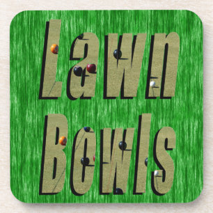 Lawn Bowls Picture Logo, Coaster