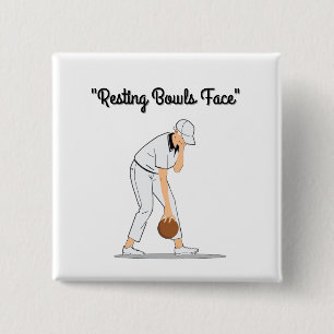 Lawn Bowls: Resting Bowls Face 15 Cm Square Badge