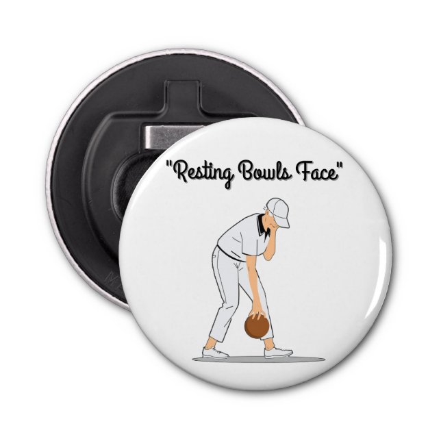 Lawn Bowls: Resting Bowls Face Bottle Opener (Front)