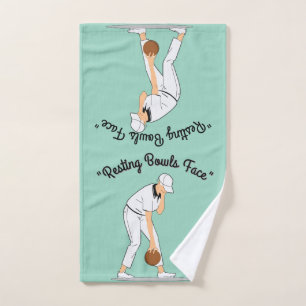 Lawn Bowls: Resting Bowls Face, Funny Hand Towel