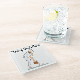 Lawn Bowls: Resting Bowls Face Glass Coaster