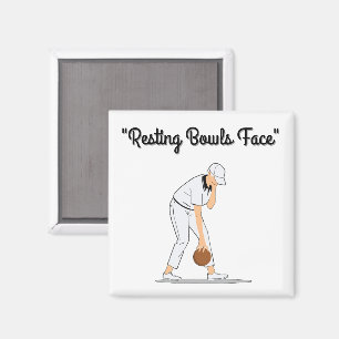 Lawn Bowls: Resting Bowls Face Magnet