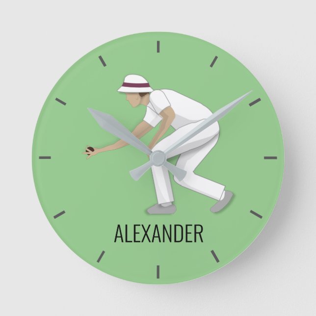Lawn Bowls Round Clock (Front)