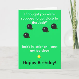 Lawn Bowls, Short mat bowls Birthday card