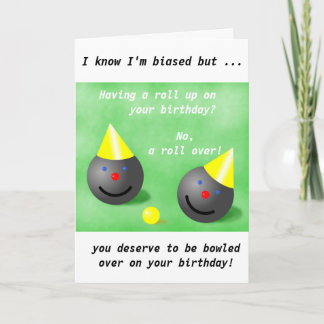 Lawn Bowls, Short mat bowls birthday card