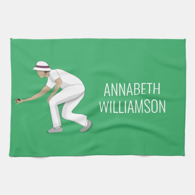 Lawn Bowls Tea Towel (Horizontal)