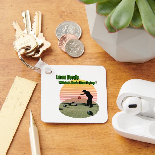 Lawn Bowls The Winners Design, Keyring (Desk)