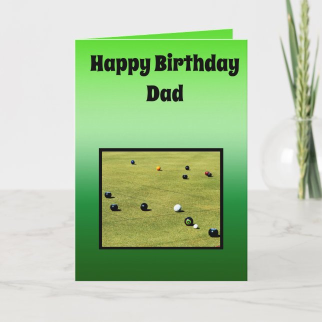 Lawn Bowls Theme Fathers Birthday, Card (Front)