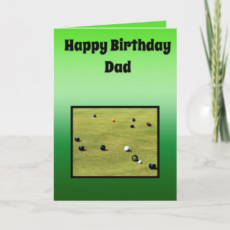 Lawn Bowls Theme Fathers Birthday, Card