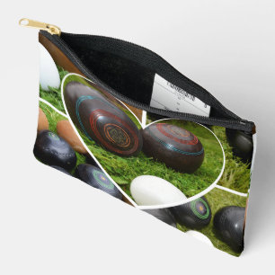 Lawn Bowls Vintage Photo Collarge, Accessory Pouch