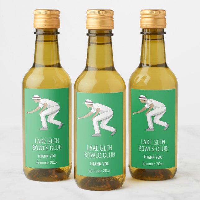 Lawn Bowls Wine Label (Bottles)