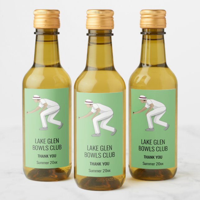 Lawn Bowls Wine Label (Bottles)