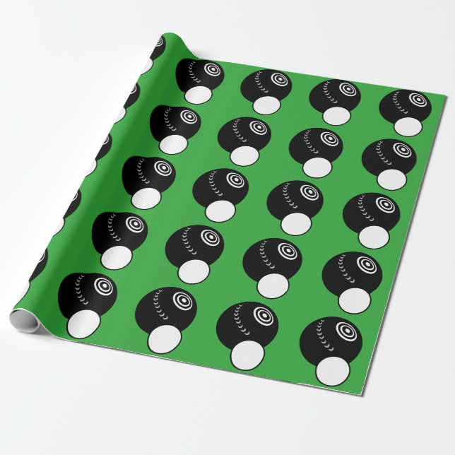 Lawn Bowls Wrapping Paper (Unrolled)