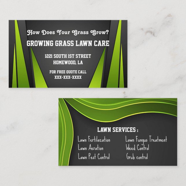 Lawn Care #2 Business Card (Front/Back)