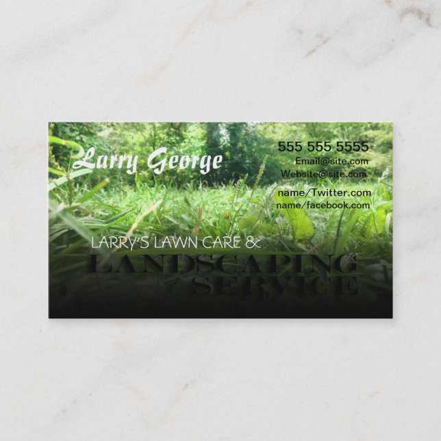 Lawn care and Landscaping Service Business Card (Front)