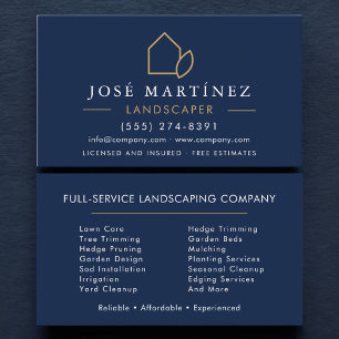 Lawn Care and Landscaping Services Professional Business Card