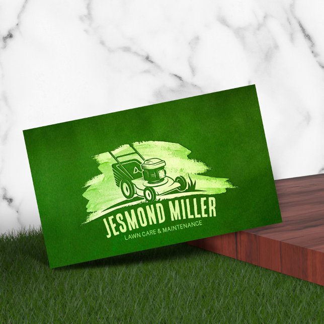 Lawn care and landscaping - watercolor business card (Creator Uploaded)