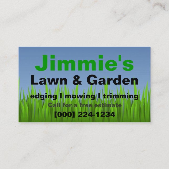 Lawn Care Business Card (Front)
