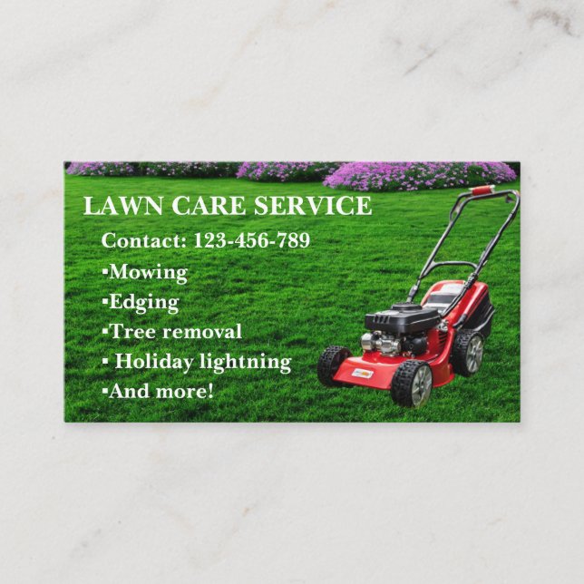 Lawn care business card  (Front)
