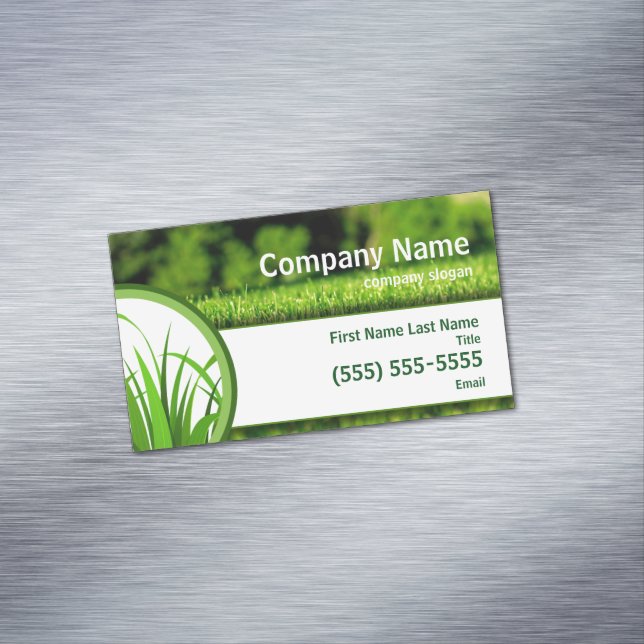 Lawn Care Business Card Magnet (In Situ)