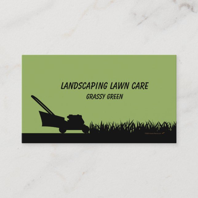 Lawn Care Business Card Template Grass Mowing (Front)