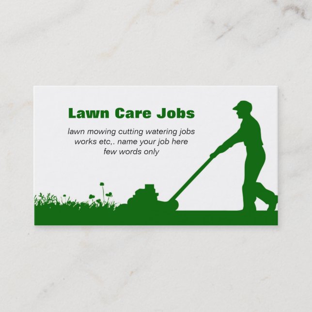 Lawn Care Business Card with Darker Green Colours (Front)