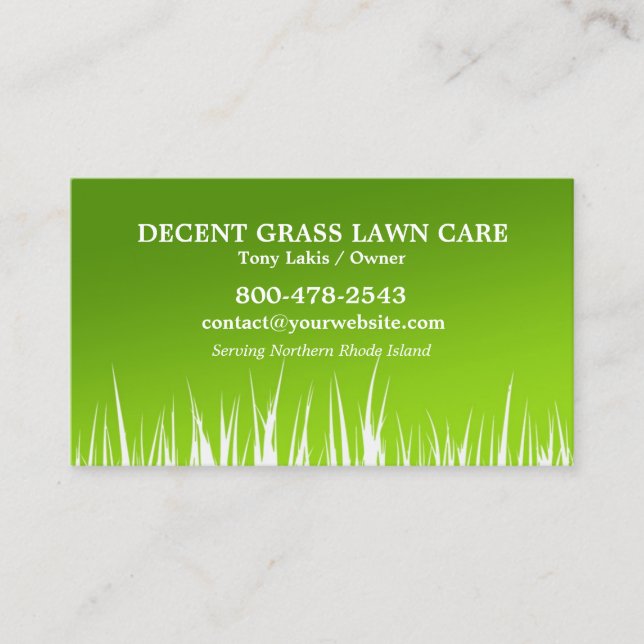 Lawn Care Business Cards (Front)