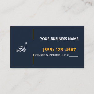 Lawn Care Business Cards, Custom Name & Phone Card