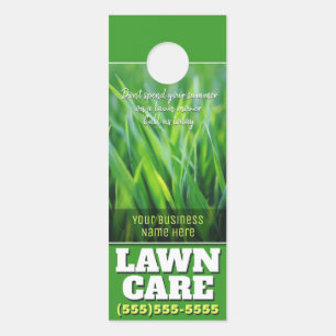 Lawn Care. Customisable Promotional Door Hanger
