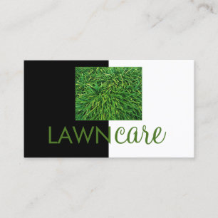 Lawn Care Cutting Grass Black Half White Card