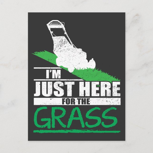 Lawn Care Funny Lawn Mower Grass Mowing Postcard (Front)
