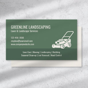 Lawn Care Garden Maintenance Mower Green Business Card