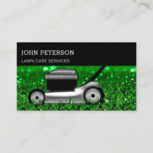 Lawn Care Gardening Grass Cutting Service Grey Business Card