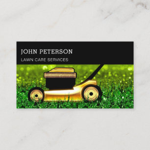 Lawn Care Gardening Grass Cutting Services Mint Business Card