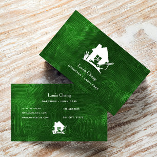 Lawn care gardening green grass mower  business card