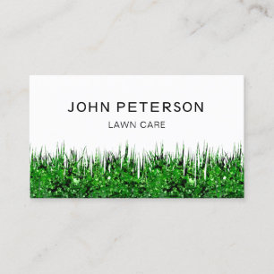 Lawn Care Gardening Landscape Green White Business Card