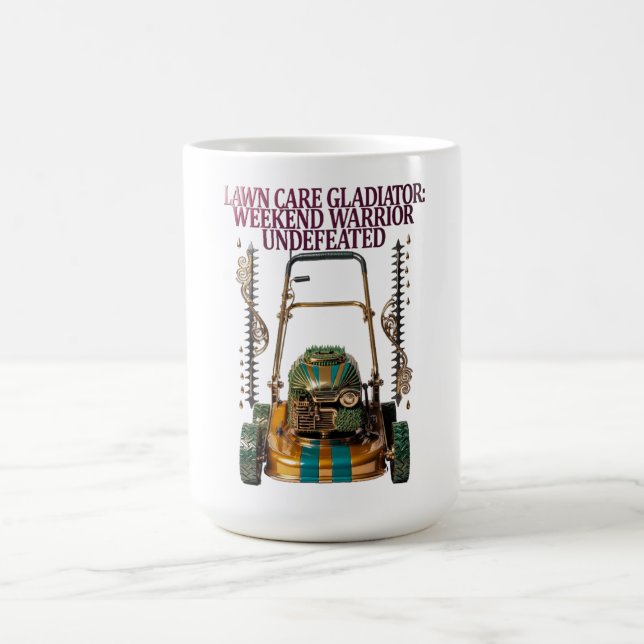 Lawn Care Gladiator T Shirt Coffee Mug (Center)