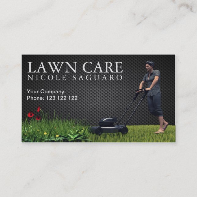 Lawn Care Grass Cutting Business Card (Front)