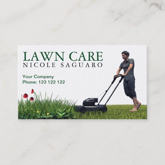 Lawn Care Grass Cutting Business Card (Front)