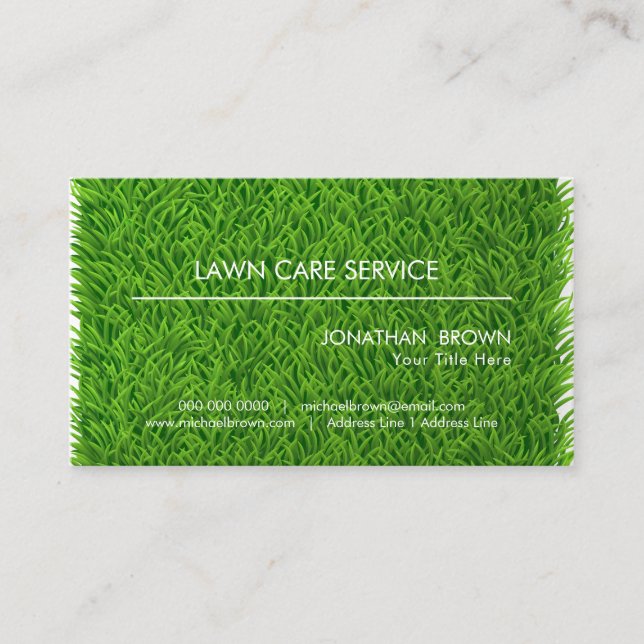 Lawn care grass Garden Wall Business Card (Front)