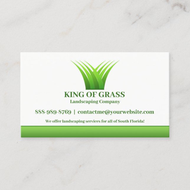 Lawn Care Grass Logo Business card (Front)