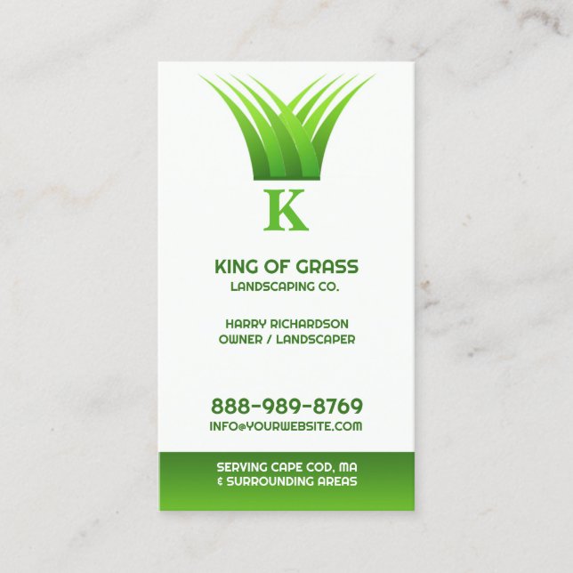 Lawn Care Grass Logo Business card (Front)