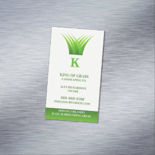 Lawn Care Grass Logo Magnetic Business Card