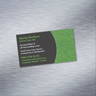 Lawn Care Grass Magnetic Business Card